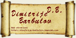 Dimitrije Barbulov vizit kartica